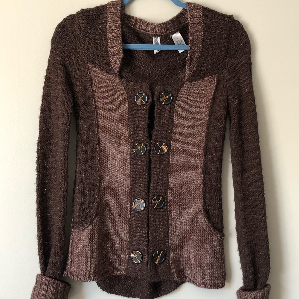 NWOT BKE Buckle Shag Wool Cardigan